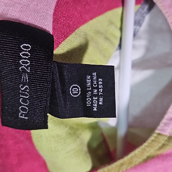 Focus 200 Linen Lightweight  Abstract  Jacket Sz 10 - Picture 3 of 4